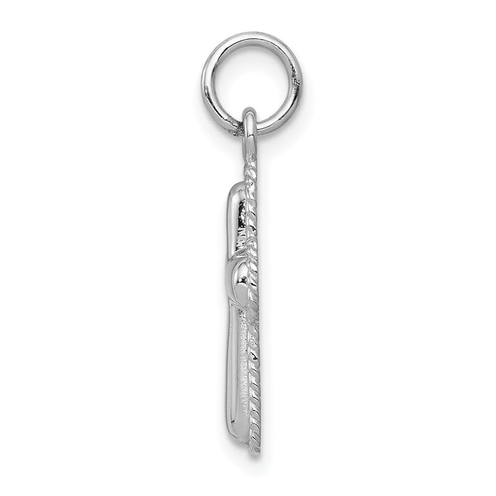 14k White Gold Polished Cross Charm-CH136