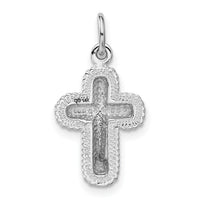 14k White Gold Polished Cross Charm-CH136