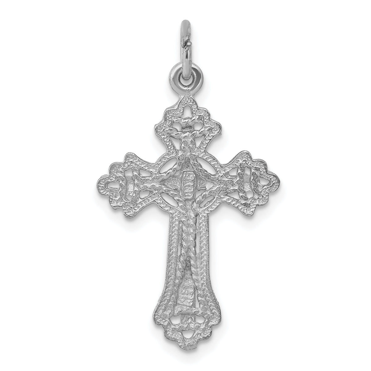 14k White Gold Cross Charm-CH137