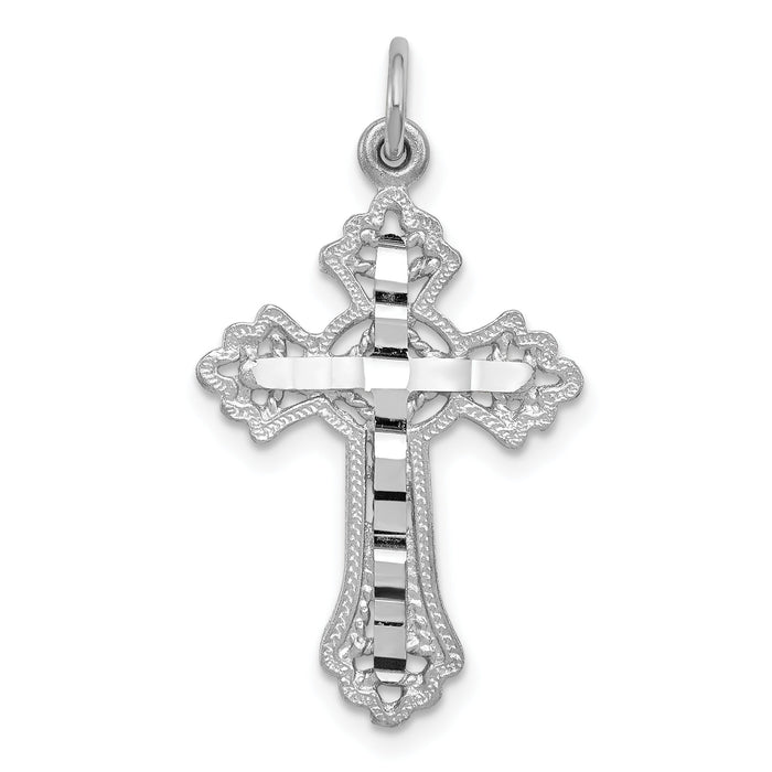 14k White Gold Cross Charm-CH137