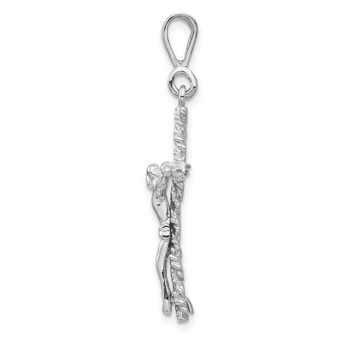 14k White Gold Crucifix Charm-CH139