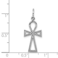 14k White Gold Ankh Cross Charm-CH141