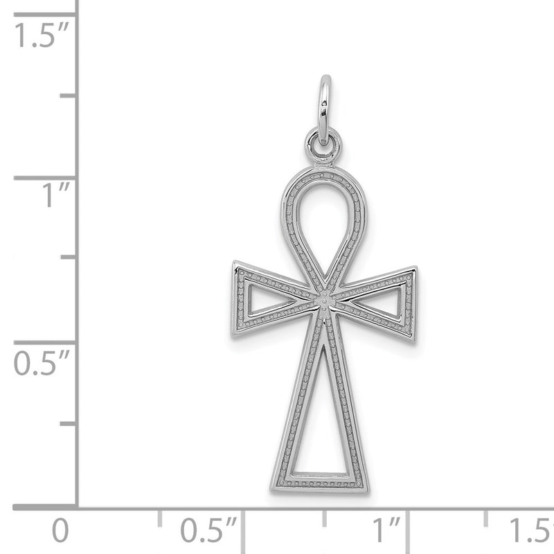 14k White Gold Ankh Cross Pendant-CH142