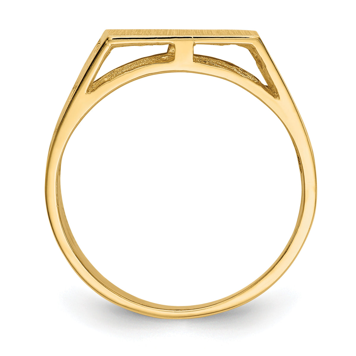 14k 12.5x12.0mm Open Back Mens Signet Ring-CH163