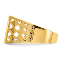 14k 12.5x12.0mm Open Back Mens Signet Ring-CH163