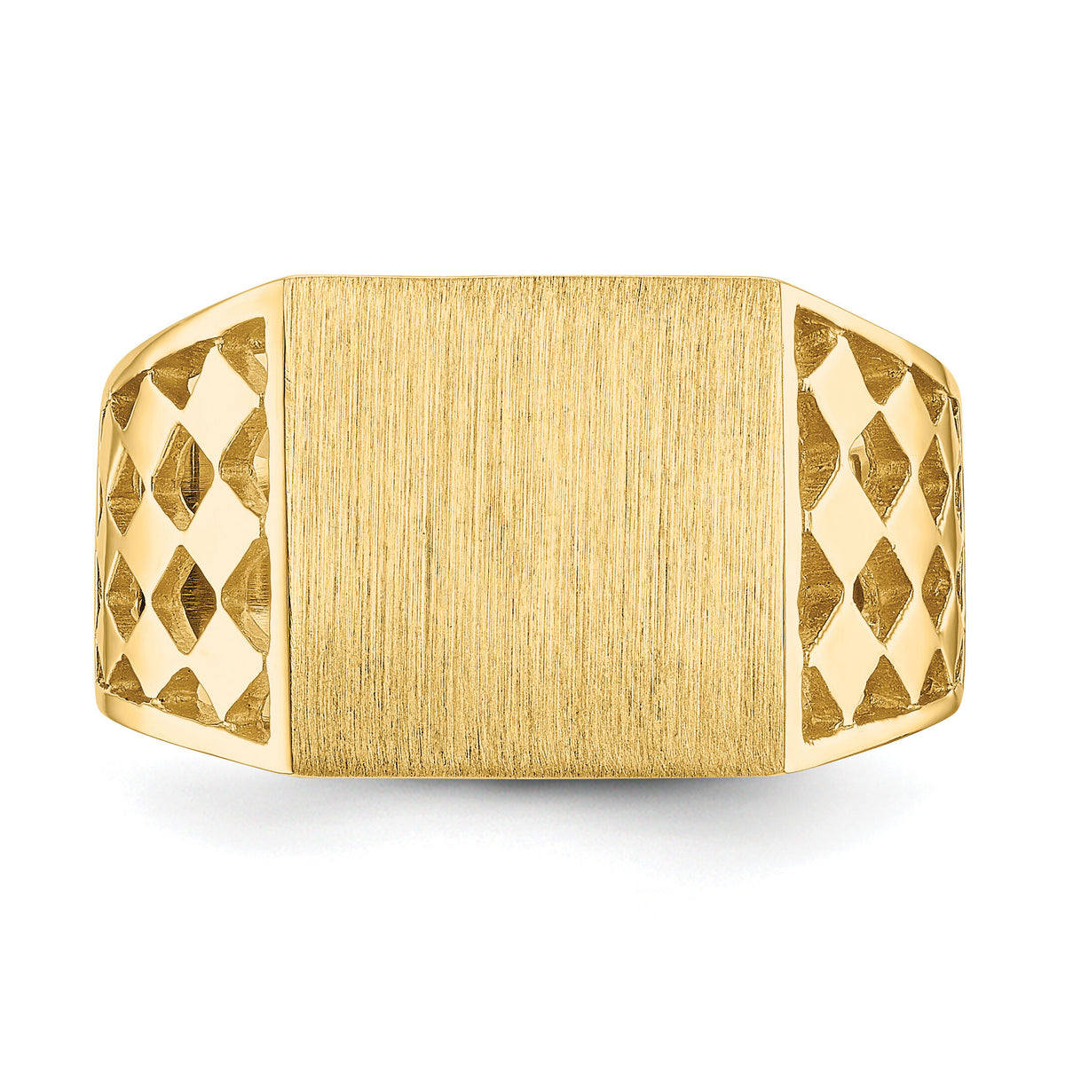 14k 12.5x12.0mm Open Back Mens Signet Ring-CH163