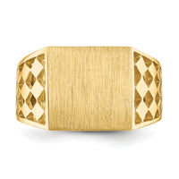 14k 12.5x12.0mm Open Back Mens Signet Ring-CH163