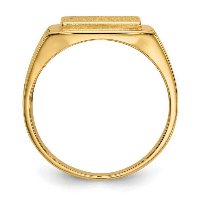 14k 11.5x11.0mm Open Back Mens Signet Ring-CH164