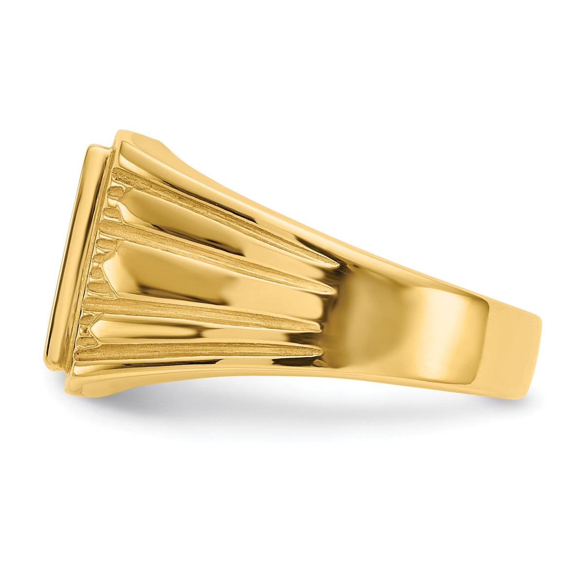14k 11.5x11.0mm Open Back Mens Signet Ring-CH164
