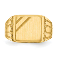 14k 11.5x11.0mm Open Back Mens Signet Ring-CH164