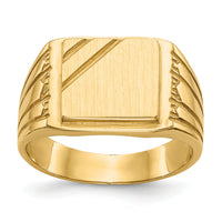 14k 11.5x11.0mm Open Back Mens Signet Ring-CH164
