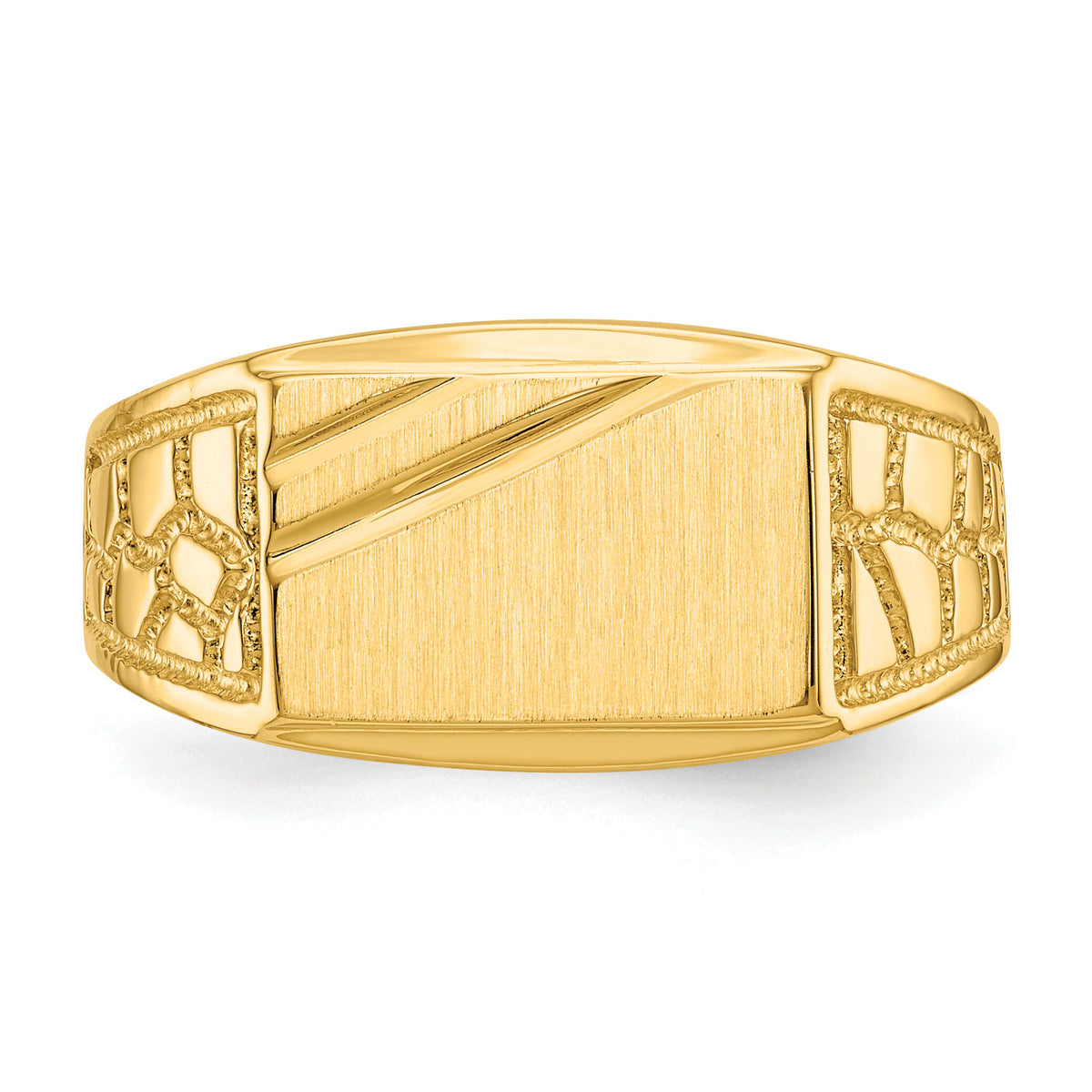 14k 13.0x8.5mm Open Back Mens Signet Ring-CH165