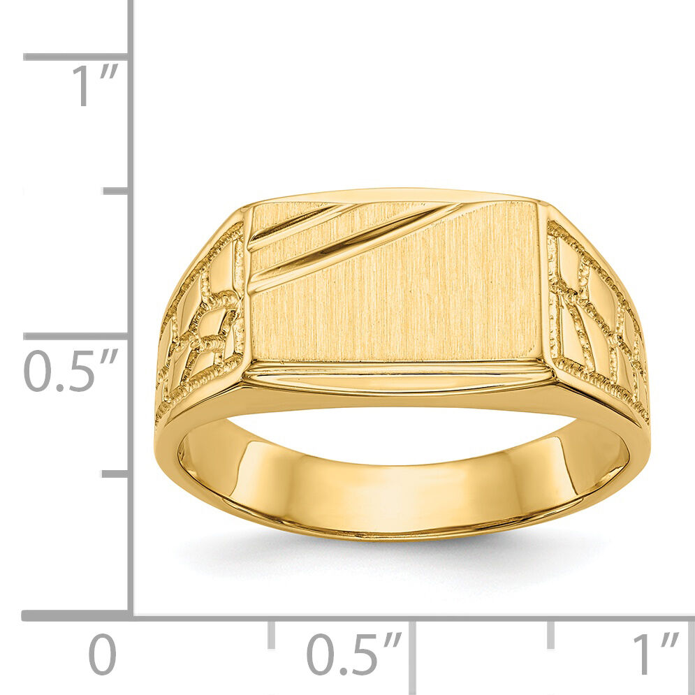 14k 13.0x8.5mm Open Back Mens Signet Ring-CH165