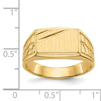 14k 13.0x8.5mm Open Back Mens Signet Ring-CH165