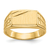 14k 13.0x8.5mm Open Back Mens Signet Ring-CH165