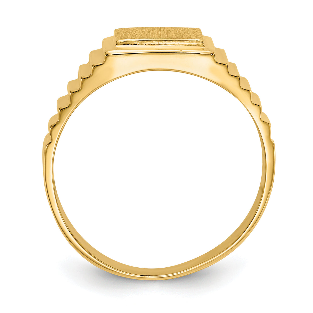 14k 8.5x10.0mm Open Back Mens Signet Ring-CH166