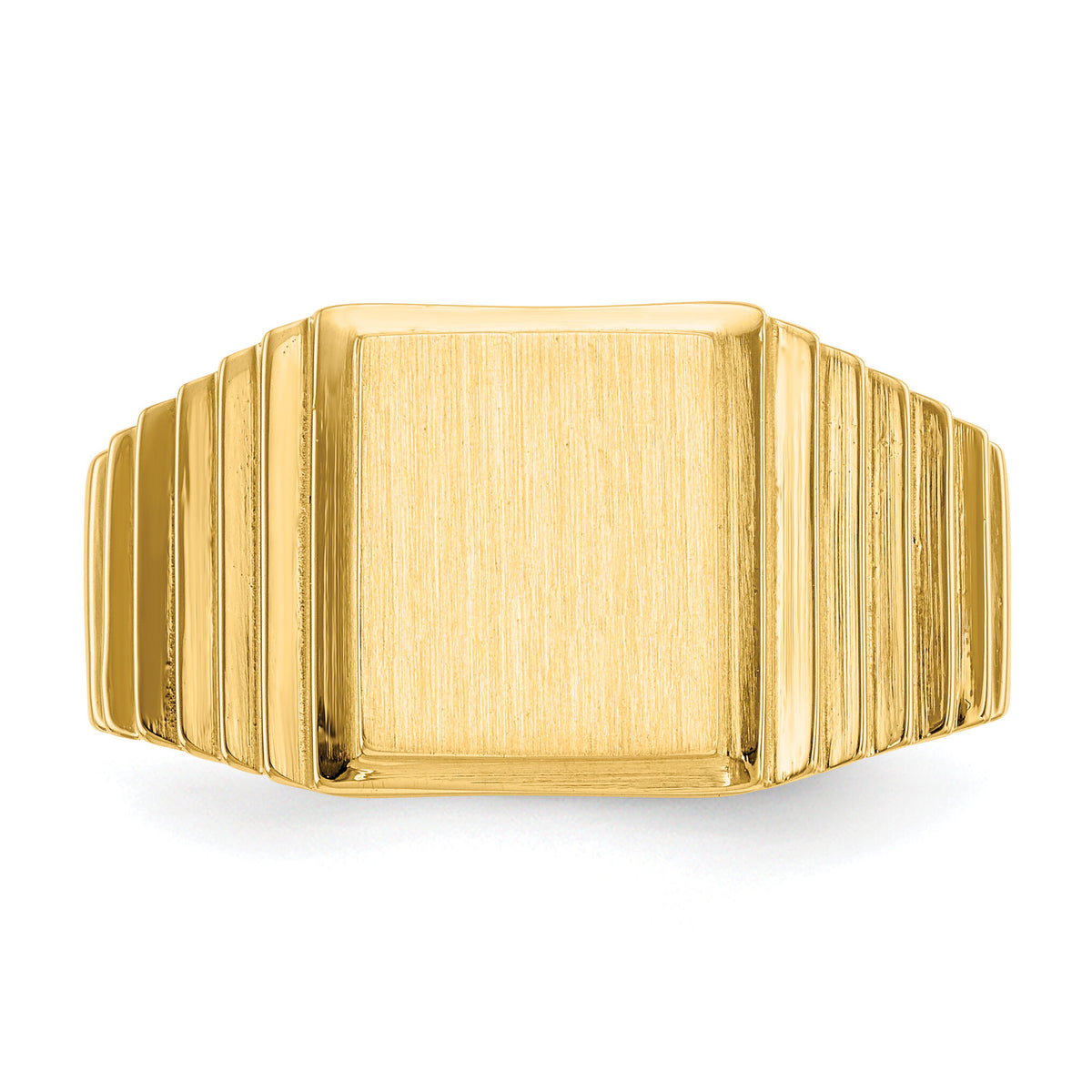 14k 8.5x10.0mm Open Back Mens Signet Ring-CH166