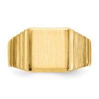 14k 8.5x10.0mm Open Back Mens Signet Ring-CH166