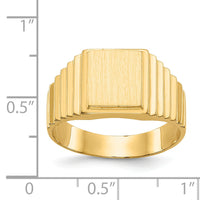 14k 8.5x10.0mm Open Back Mens Signet Ring-CH166