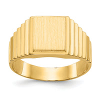 14k 8.5x10.0mm Open Back Mens Signet Ring-CH166