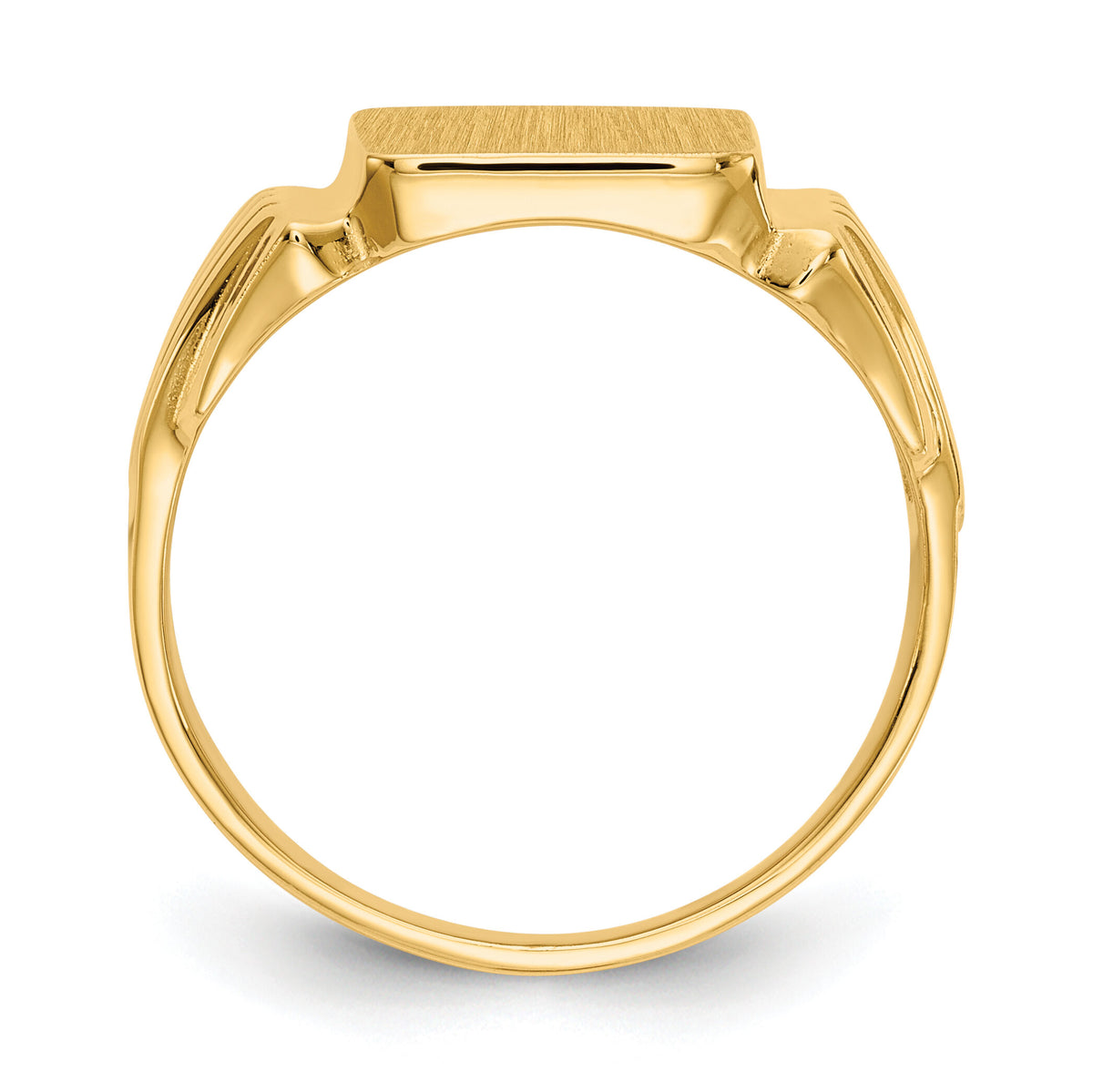 14k 10.5x10.5mm Open Back Mens Signet Ring-CH171