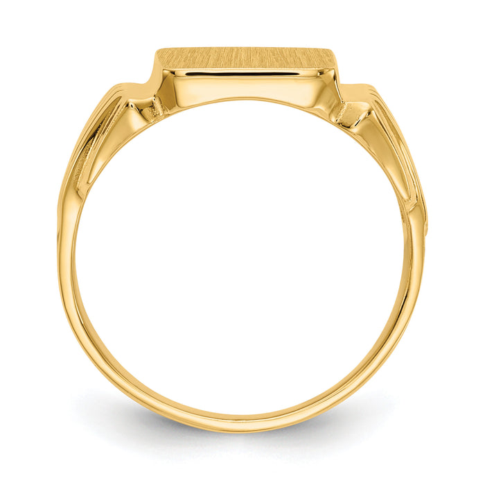 14k 10.5x10.5mm Open Back Mens Signet Ring-CH171