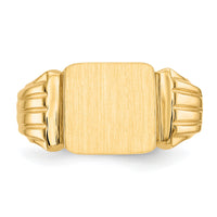 14k 10.5x10.5mm Open Back Mens Signet Ring-CH171