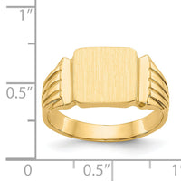 14k 10.5x10.5mm Open Back Mens Signet Ring-CH171