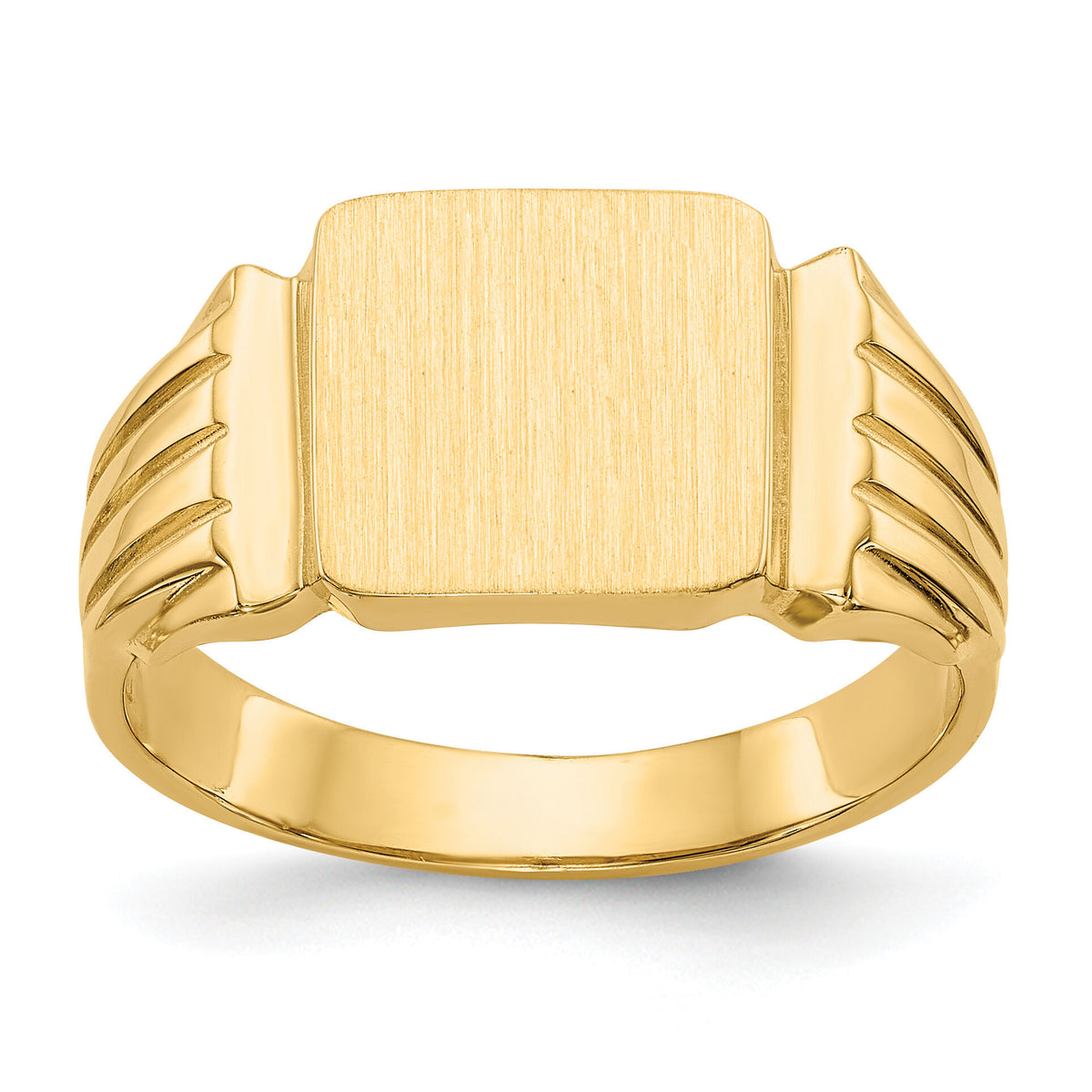 14k 10.5x10.5mm Open Back Mens Signet Ring-CH171