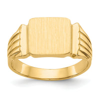 14k 10.5x10.5mm Open Back Mens Signet Ring-CH171