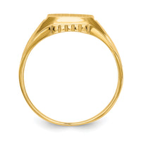 14k 9.0x9.0mm Open Back Floral Signet Ring-CH183