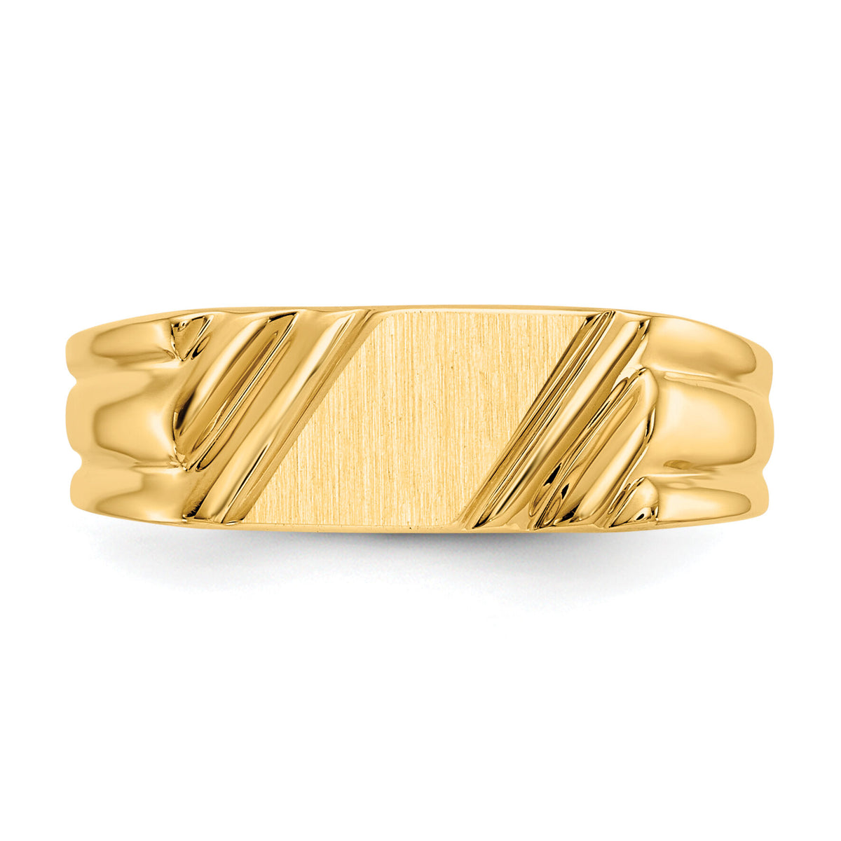 14k 12.0 x 6.0mm Open Back Signet Ring-CH190