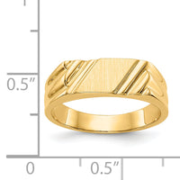 14k 12.0 x 6.0mm Open Back Signet Ring-CH190