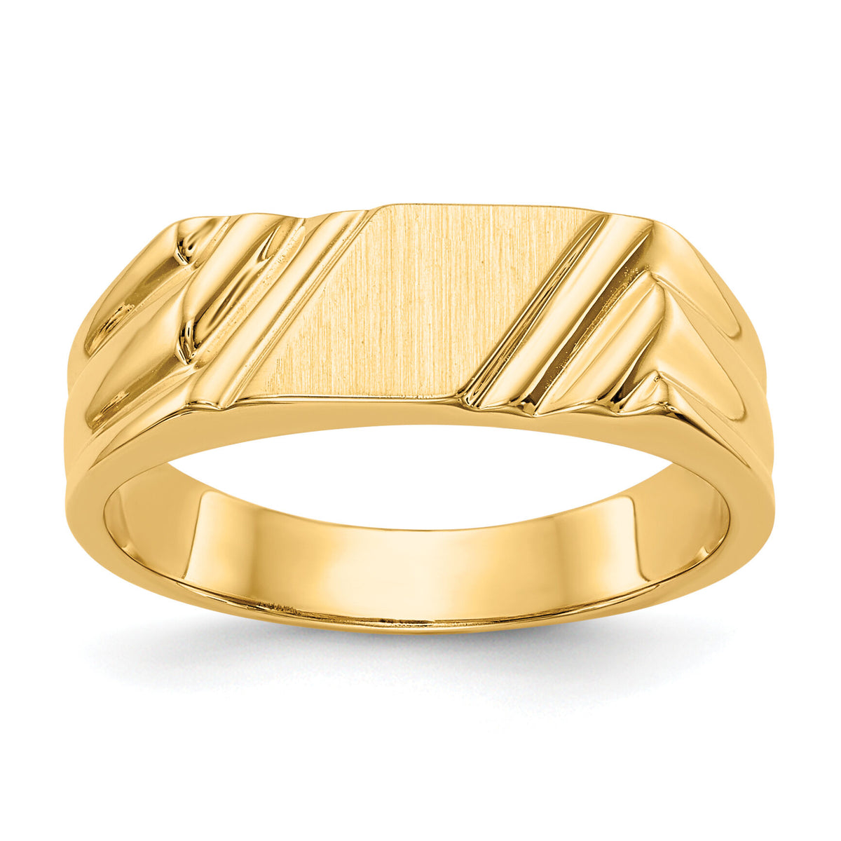 14k 12.0 x 6.0mm Open Back Signet Ring-CH190