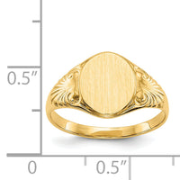 14k 7.5x10.0mm Closed Back Signet Ring-CH194