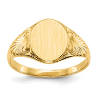 14k 7.5x10.0mm Closed Back Signet Ring-CH194