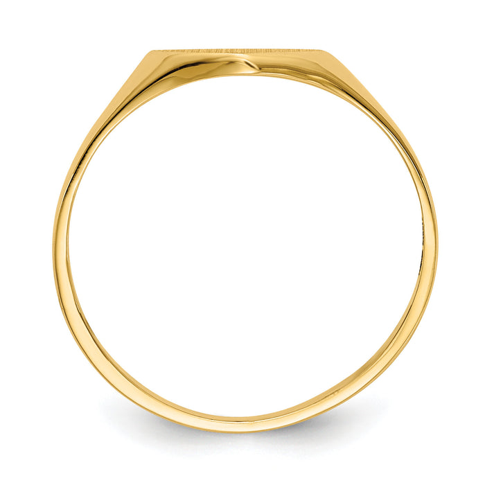 14k 7.5x5.5mm Closed Back Heart Signet Ring-CH196