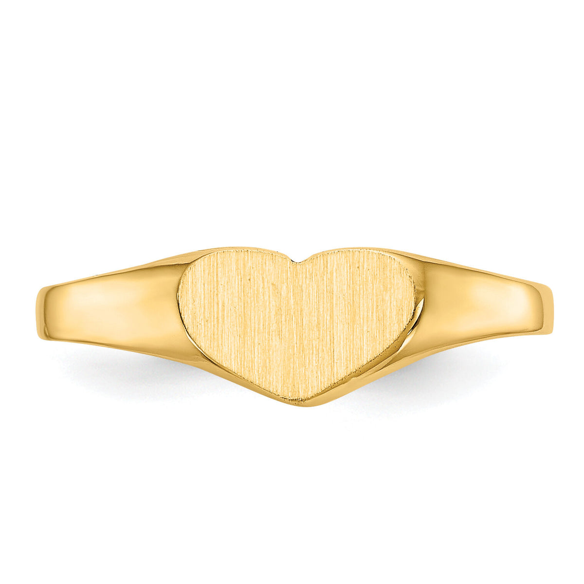 14k 7.5x5.5mm Closed Back Heart Signet Ring-CH196