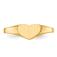 14k 7.5x5.5mm Closed Back Heart Signet Ring-CH196