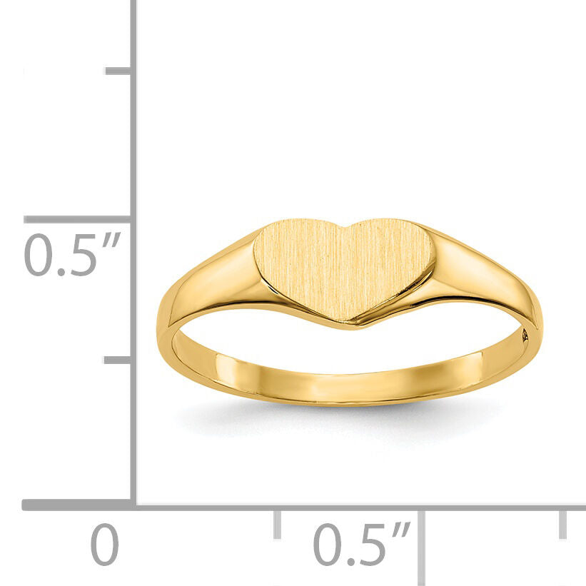 14k 7.5x5.5mm Closed Back Heart Signet Ring-CH196