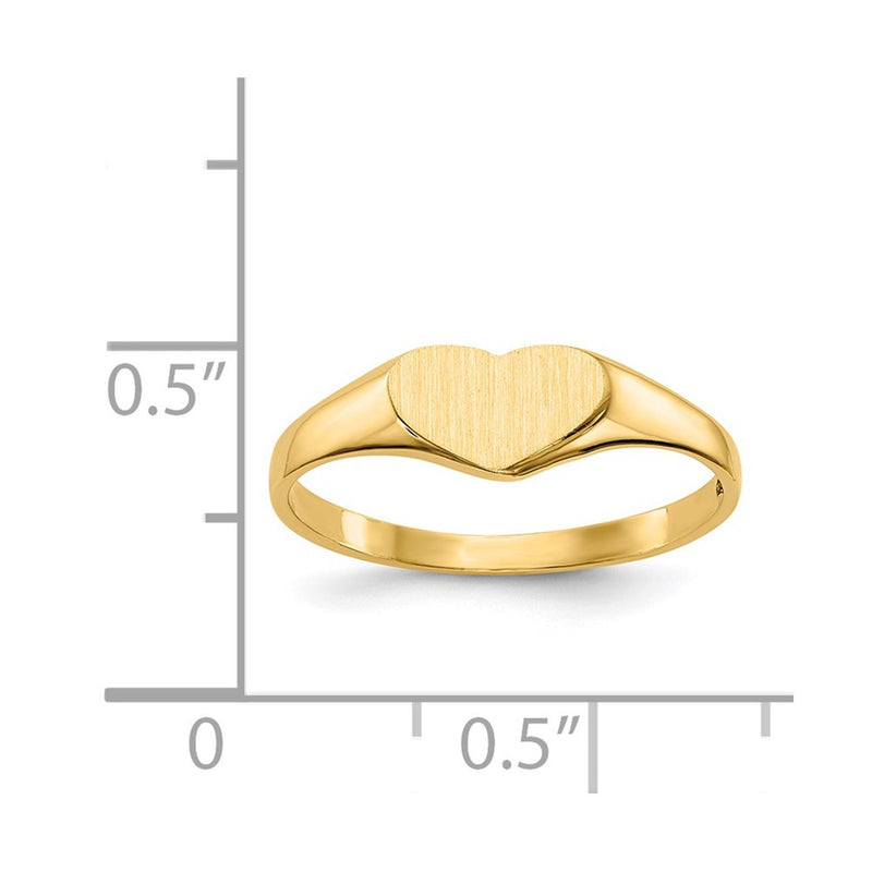 14k 5.5x7.5mm Closed Back Heart Signet Ring-CH196