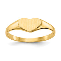 14k 7.5x5.5mm Closed Back Heart Signet Ring-CH196