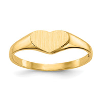 14k 5.5x7.5mm Closed Back Heart Signet Ring-CH196