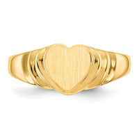 14k 6.75x6.75mm Closed Back Children's Heart Signet Ring-CH197