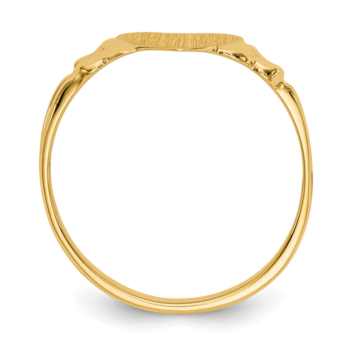 14k 8.0x8.5mm Closed Back Childs Heart Signet Ring-CH199