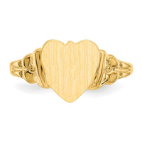 14k 8.0x8.5mm Closed Back Children's Heart Signet Ring-CH199