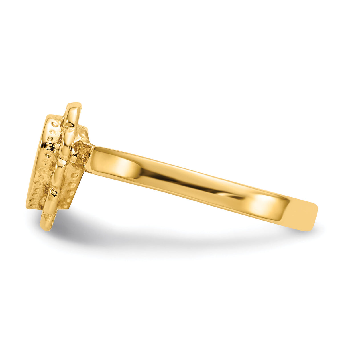 14k 7.0x6.5mm Open Back Heart Signet Ring-CH200