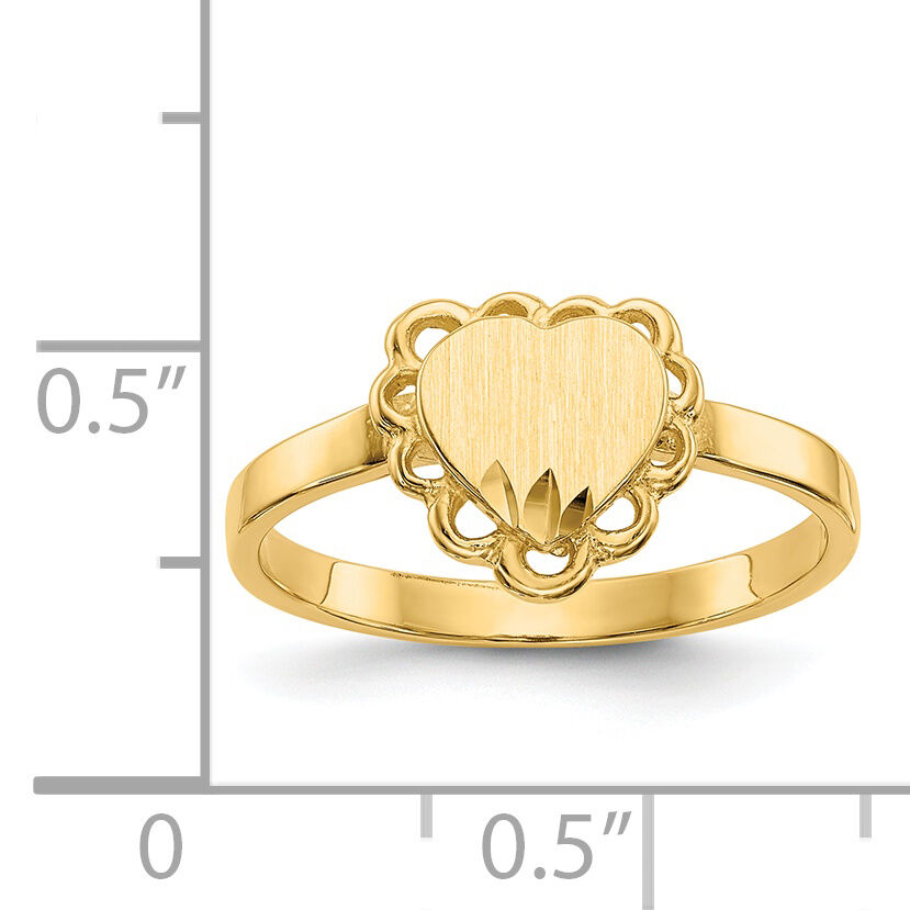 14k 7.0x6.5mm Open Back Heart Signet Ring-CH200
