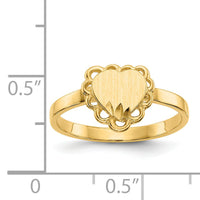 14k 7.0x6.5mm Open Back Heart Signet Ring-CH200
