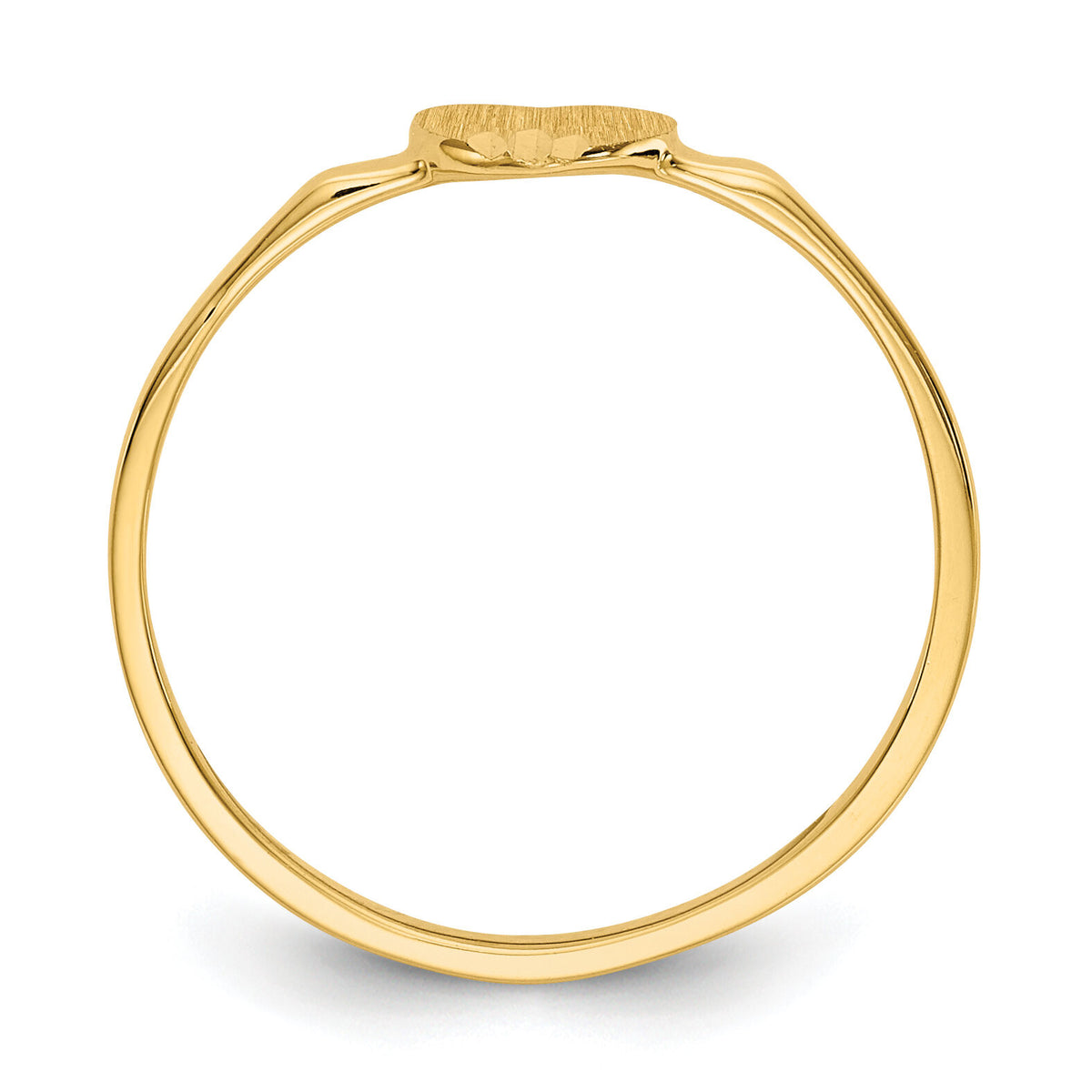14k Diamond Cut Heart Signet Ring-CH201